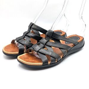 Ariat Haven Criss Cross Strappy Slide Sandals Black Leather Women's Size 9B